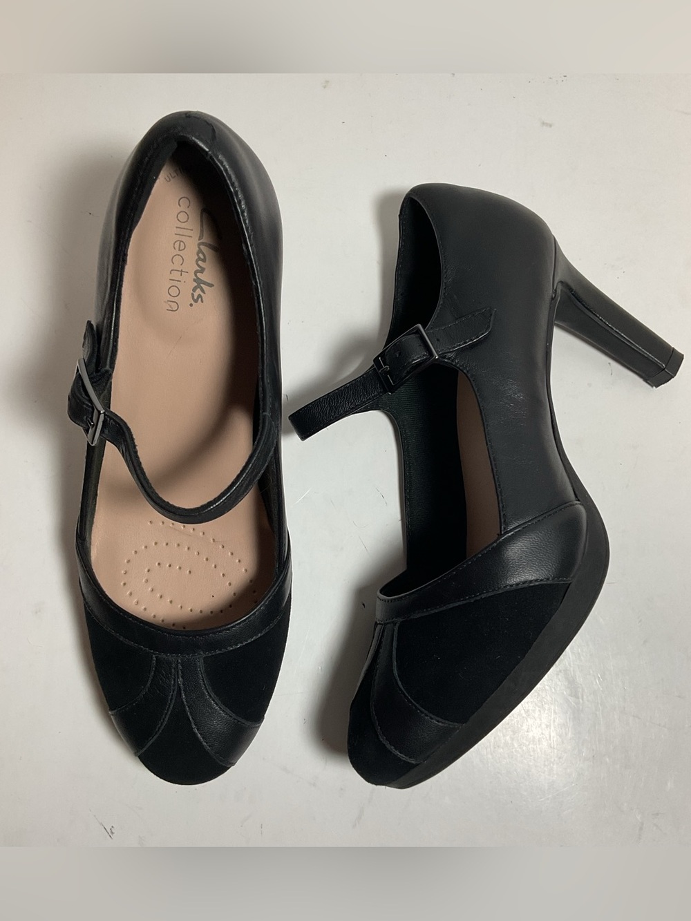 Clarks Ambyr Maryjane Heels Black Leather Pump - Picture 3 of 15